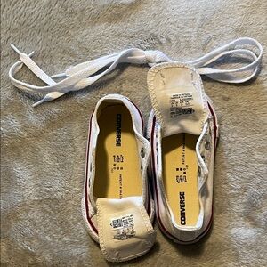 Converse Kids White and Red Sneakers